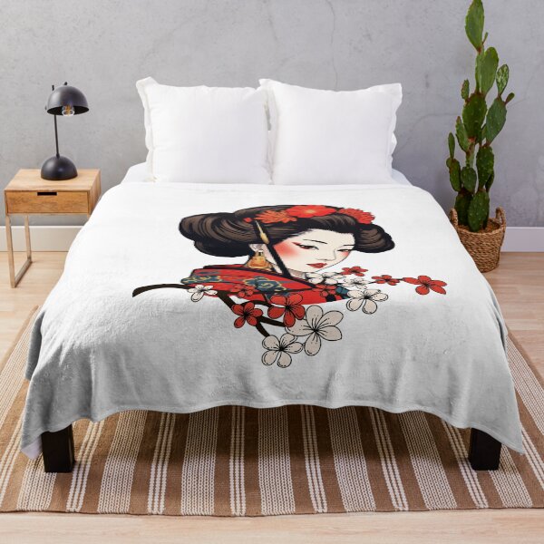 Item preview, Geisha with cherry blossom designed and sold by VibeStyleShop.