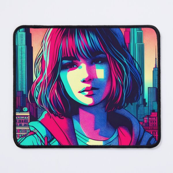 Item preview, "Neon Glitch Goddess NYGirl: Unleash Your Futuristic Style!" designed and sold by Cocodino ⭐⭐⭐⭐⭐.