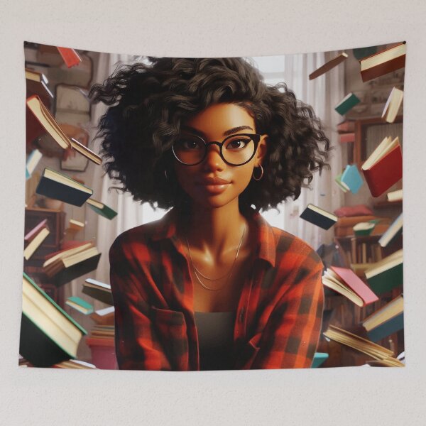 Item preview, Girl surrounded by books #4 designed and sold by manbaito.