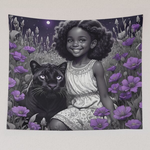 Item preview,  Little Girl and Panther As Friends #2 designed and sold by Gabriela McDaniel.
