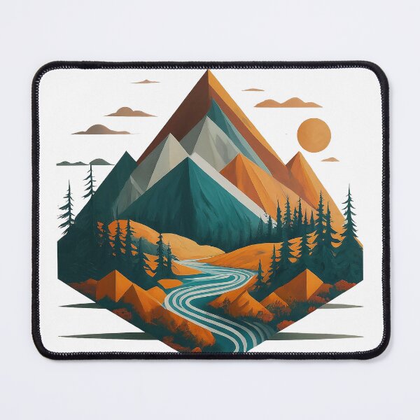 Item preview, Geometric Mountain Valley and Stream designed and sold by 3MillsDesign.