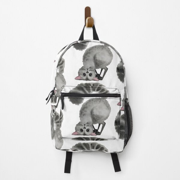 Item preview, Cheerful gray cat looking upside down designed and sold by Oleksandra Yurchenko.