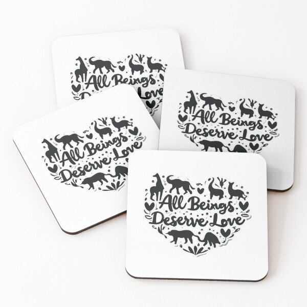 Item preview, All Beings Deserve Love - Animal Silhouette Heart designed and sold by NiftyWrx.