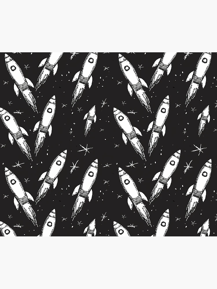 Thumbnail 6 of 6, Throw Blanket, Space Rockets designed and sold by Alfredus.