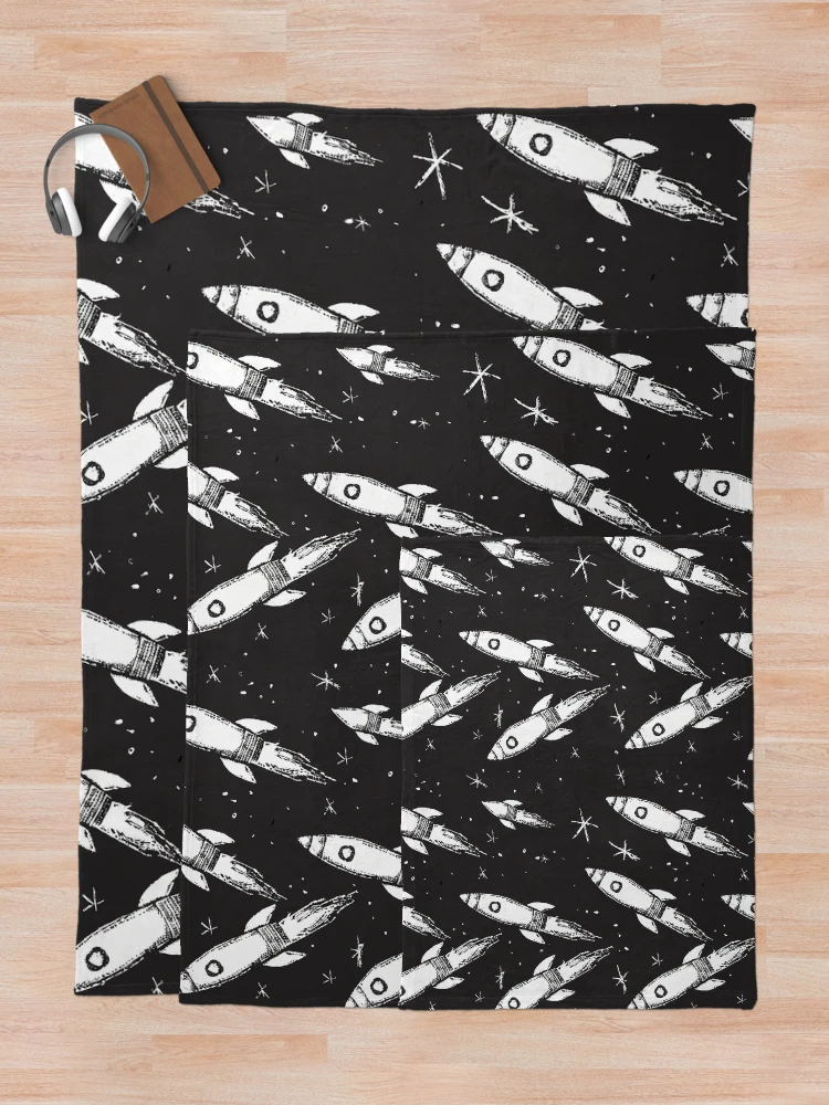 Thumbnail 5 of 6, Throw Blanket, Space Rockets designed and sold by Alfredus.