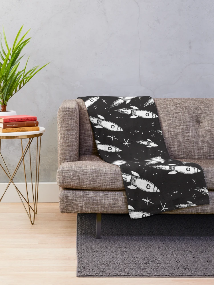 Thumbnail 2 of 6, Throw Blanket, Space Rockets designed and sold by Alfredus.