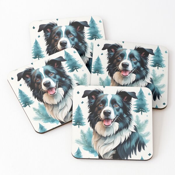 Item preview, Winter Joy: A Border Collie Amongst Pines designed and sold by digiscapeart.