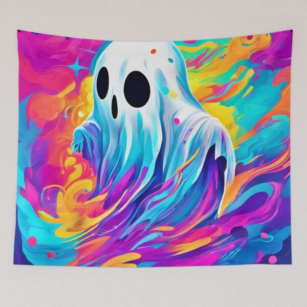 Item preview, Spectral Beauty: Vibrant Ghost Artwork  designed and sold by Health And Fitness Posts e-Store.
