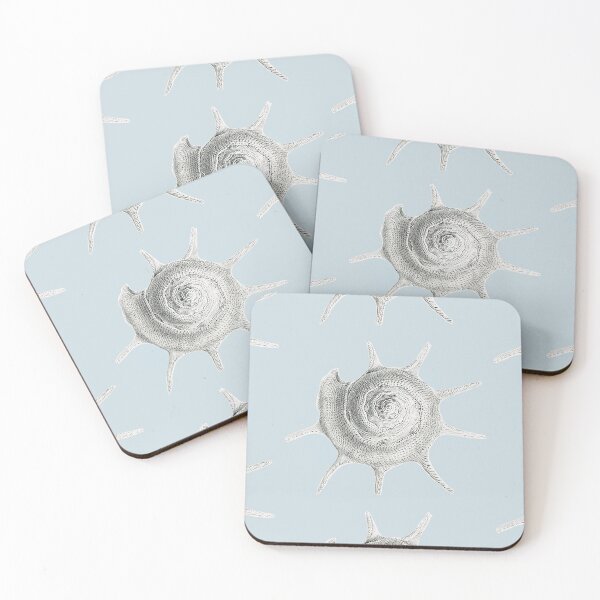 Item preview, Vintage seashells illustration on blue background  designed and sold by helga-wigandt.