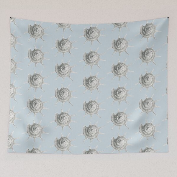 Item preview, Vintage seashells illustration on blue background  designed and sold by helga-wigandt.