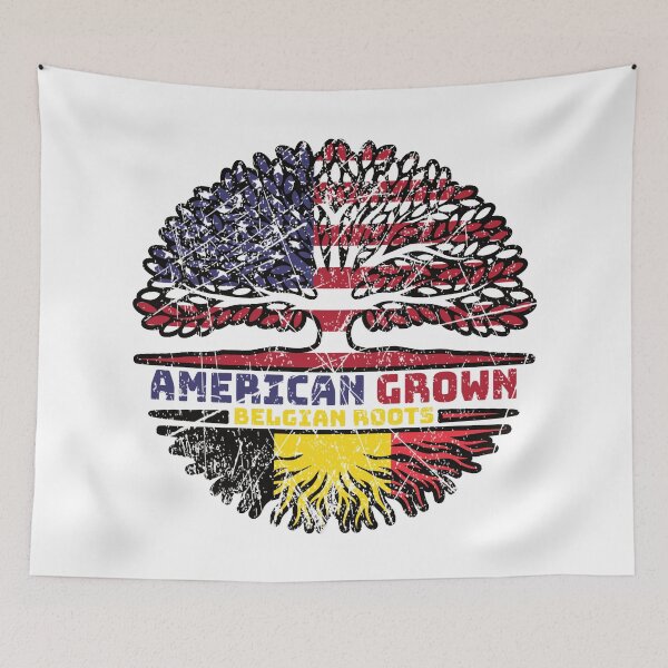 Item preview, Belgium Belgian US American USA United States Tree Roots Flag designed and sold by FlagX.