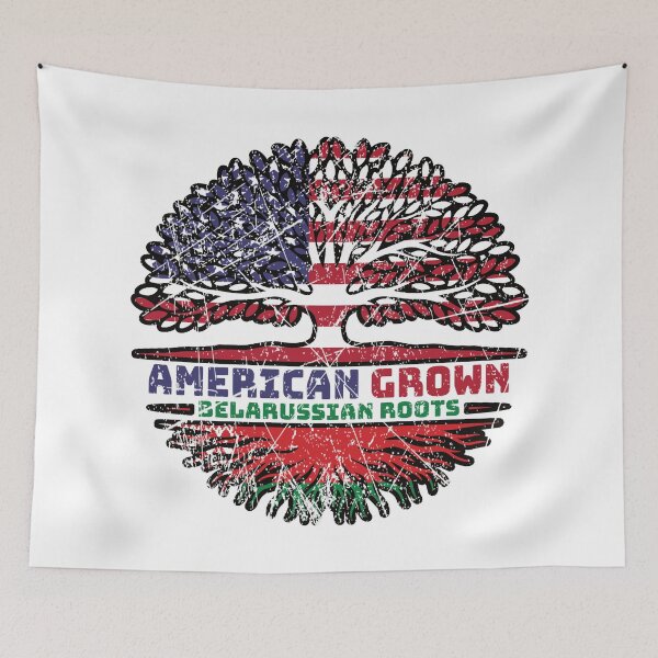 Item preview, Belarus Belarusian Belarussian US American USA United States Tree Roots Flag designed and sold by FlagX.