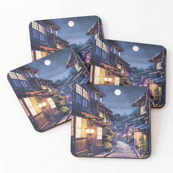 Item preview, Kyoto street by night designed and sold by artQuindustries.