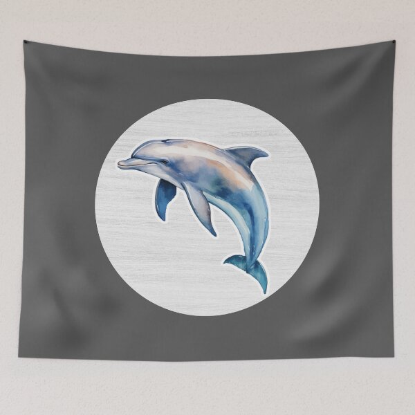 Item preview, Dolphin Watercolor Drawing designed and sold by LivingColorful.