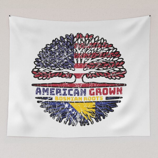 Item preview, Bosnia Bosnian US American USA United States Tree Roots Flag designed and sold by FlagX.