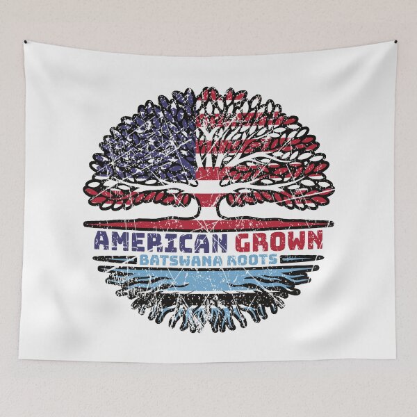 Item preview, Botswana Batswana American USA Tree Roots Flag designed and sold by FlagX.