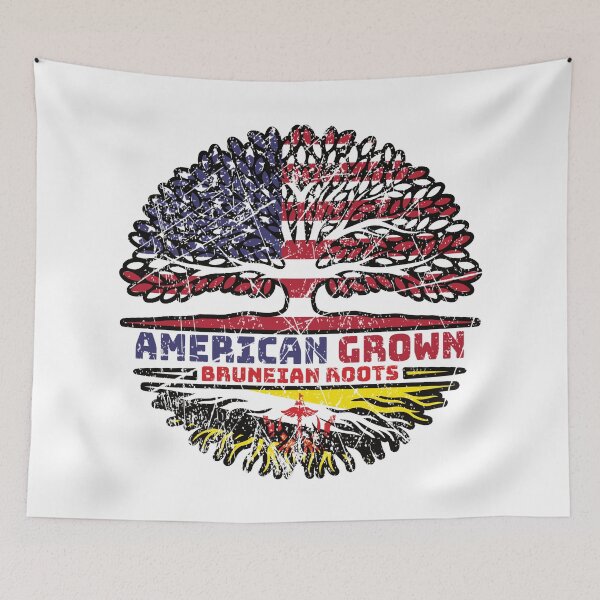 Item preview, Brunei Bruneian American USA Tree Roots Flag designed and sold by FlagX.