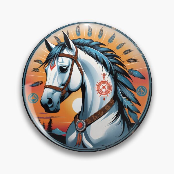 Artikelvorschau, Native American Style Animal Art Spirit Horse entworfen und verkauft von TheArtOfPat.