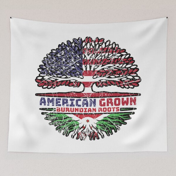 Item preview, Burundi Burundian American USA Tree Roots Flag designed and sold by FlagX.