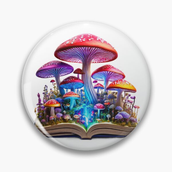 Item preview, Magical Rainbow Mushroom Forest Growing Out of a Book designed and sold by Melissify.