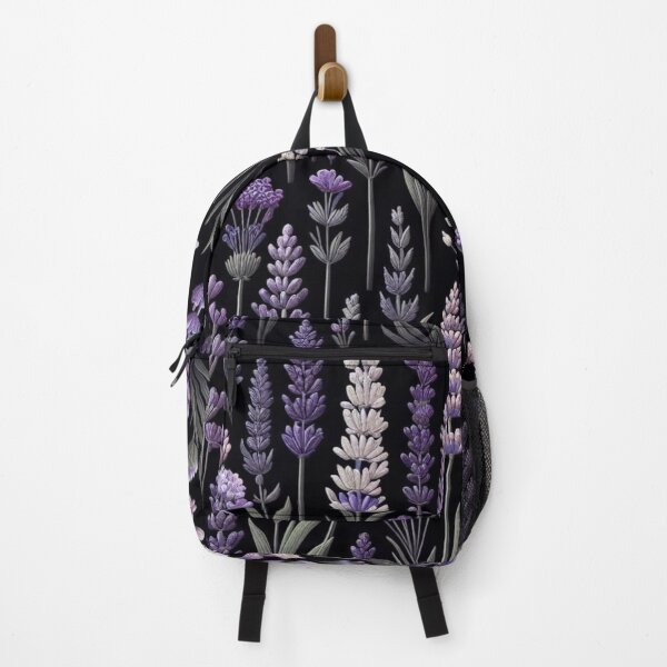 Item preview, watercolor nature, Lavande, watercolor floral, black background designed and sold by asbno19.