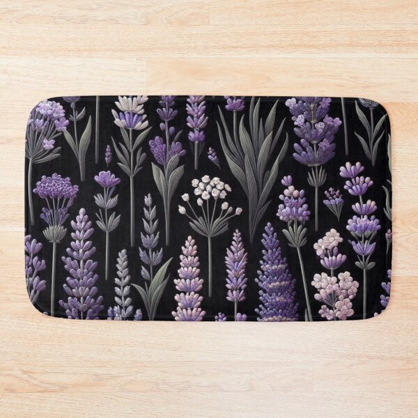 Item preview, watercolor nature, Lavande, watercolor floral, black background designed and sold by asbno19.