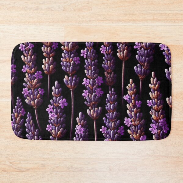 Item preview,  watercolor nature, Lavande, watercolor floral, black background designed and sold by asbno19.