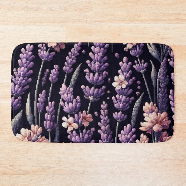 Item preview, watercolor nature, Lavande, watercolor floral, black background designed and sold by asbno19.