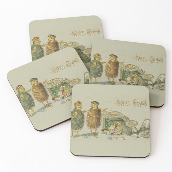 Item preview, Easter Chicks with a cart full of eggs Beautiful Vintage Victorian antique style Easter Card designed and sold by Vintage Designs +.