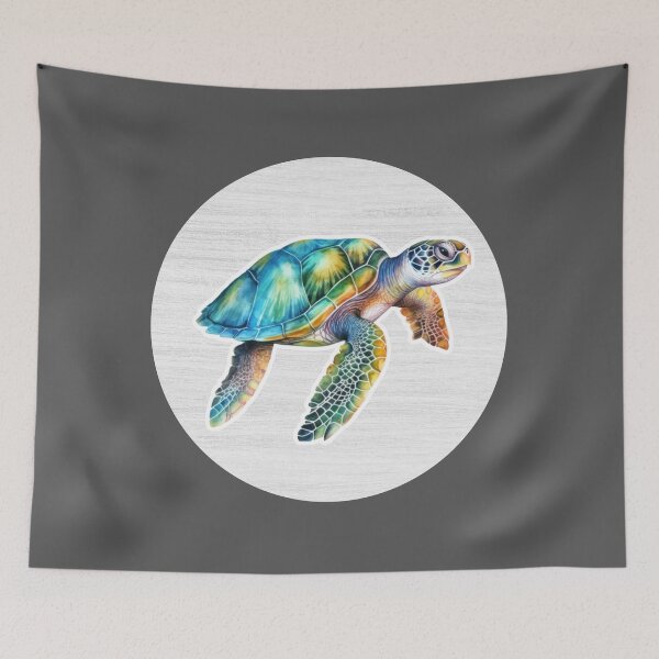Item preview, Turtle Watercolor Drawing designed and sold by LivingColorful.