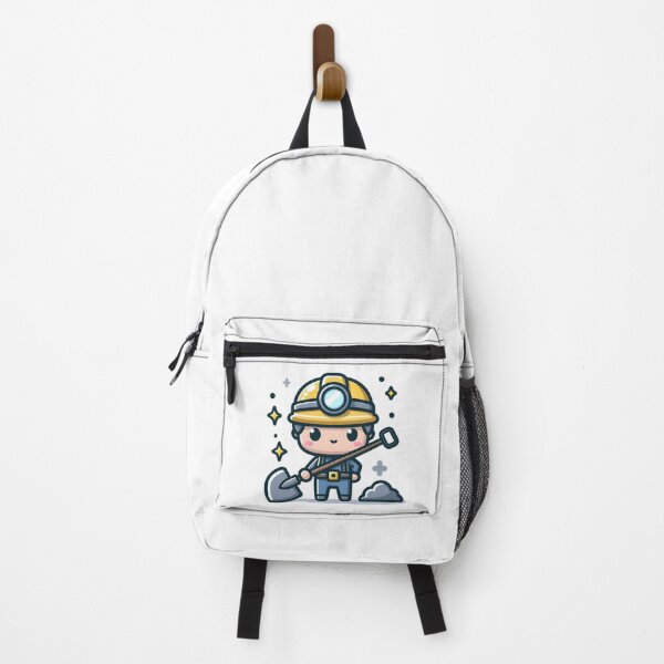 Item preview, Kawaii Miner With A Headlamp And A Shovel designed and sold by CanvasCutie.