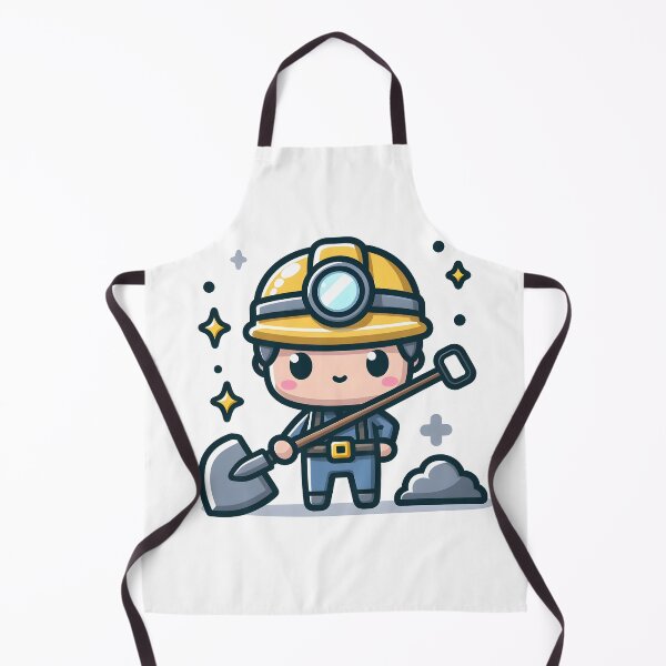 Item preview, Kawaii Miner With A Headlamp And A Shovel designed and sold by CanvasCutie.