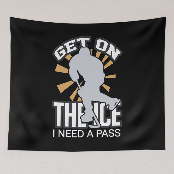 Item preview, GET ON THE ICE: Ready for the Pass in Black, Yellow, and White designed and sold by SplashTastic.