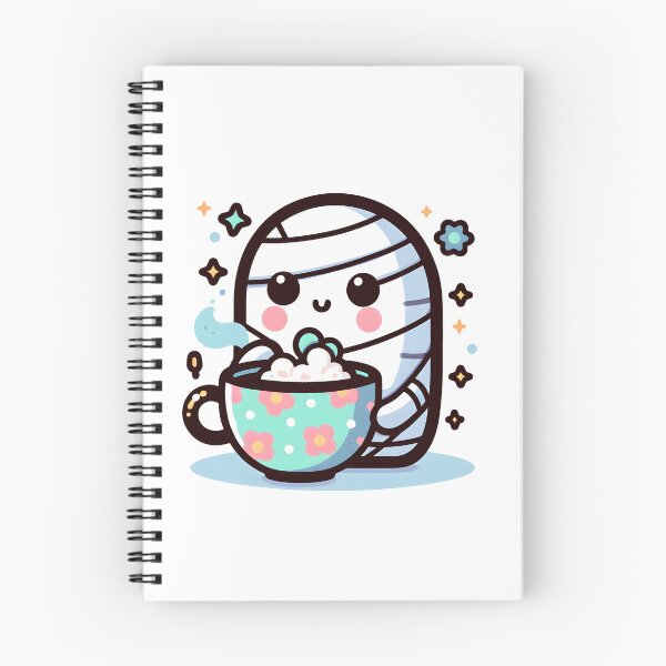 Item preview, Kawaii Effervescent Mummy Sipping Tea With Flower-Patterned Teacup designed and sold by CanvasCutie.
