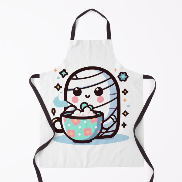 Item preview, Kawaii Effervescent Mummy Sipping Tea With Flower-Patterned Teacup designed and sold by CanvasCutie.