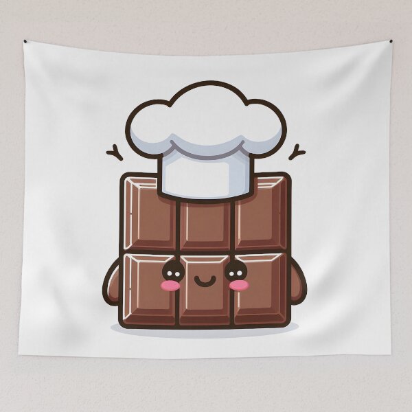 Item preview, Kawaii Chocolate With Chef'S Hat designed and sold by CanvasCutie.