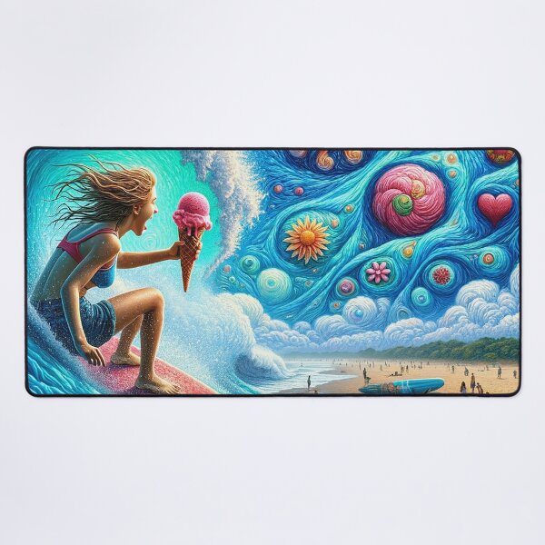 Item preview, Mandala Sky Strawberry  Ice Cream Surfer Girl designed and sold by bunnyboiler.