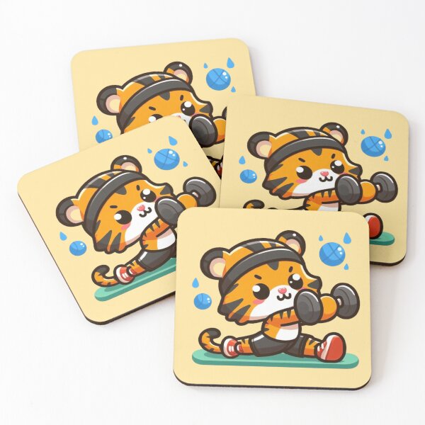 Item preview, Adorable Tiger Workout designed and sold by StickerStudio27.
