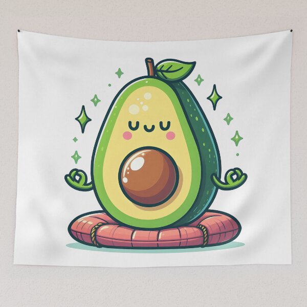 Item preview, Kawaii Meditation Avocado designed and sold by CanvasCutie.