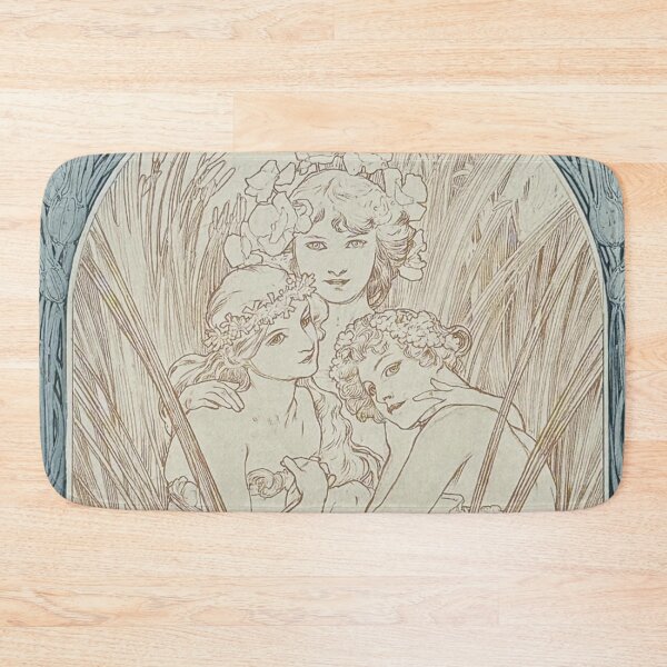 Item preview, Mucha, Folio - Illustration of 3 Women and Flowers, by Alphonse Mucha. HIGH DEFINITION designed and sold by MINDTHECHERRY.