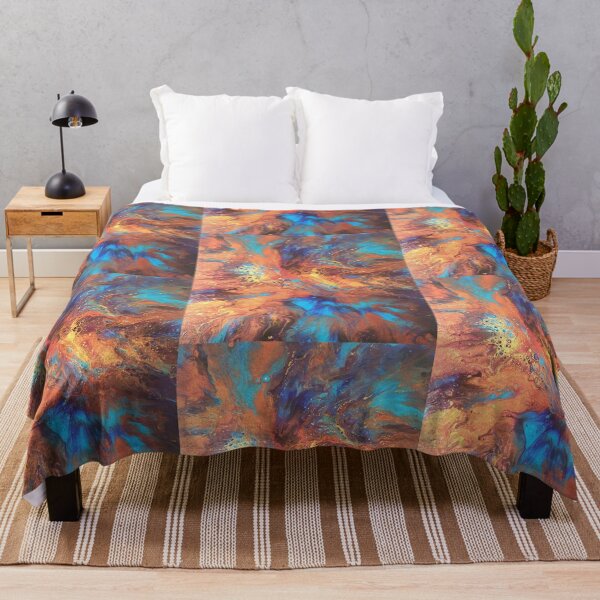 Item preview, Abstract Fluid Art Colorful Pastel Colors Orange Blue Copper by MaNa T-shirt designed and sold by MAGness.