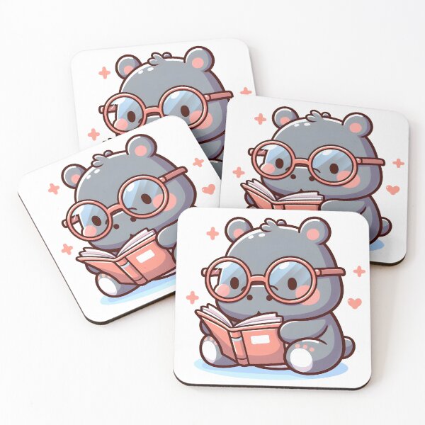 Item preview, Kawaii Hippo With Glasses designed and sold by CanvasCutie.