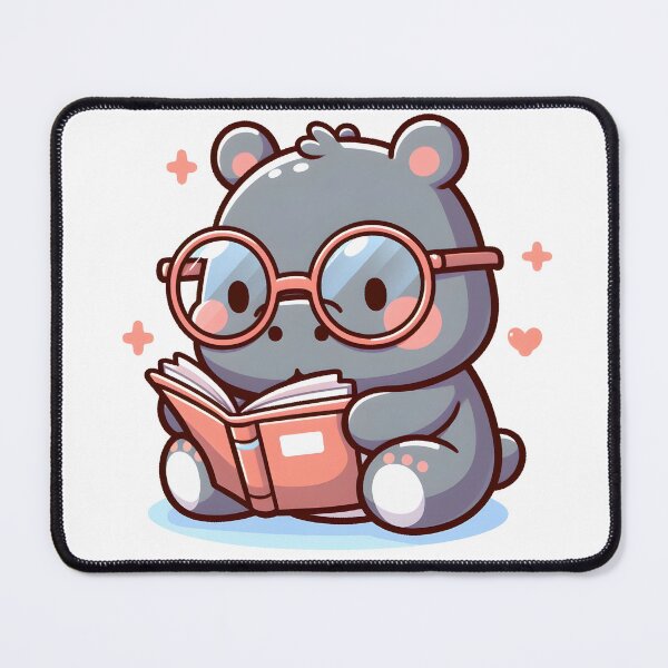 Item preview, Kawaii Hippo With Glasses designed and sold by CanvasCutie.