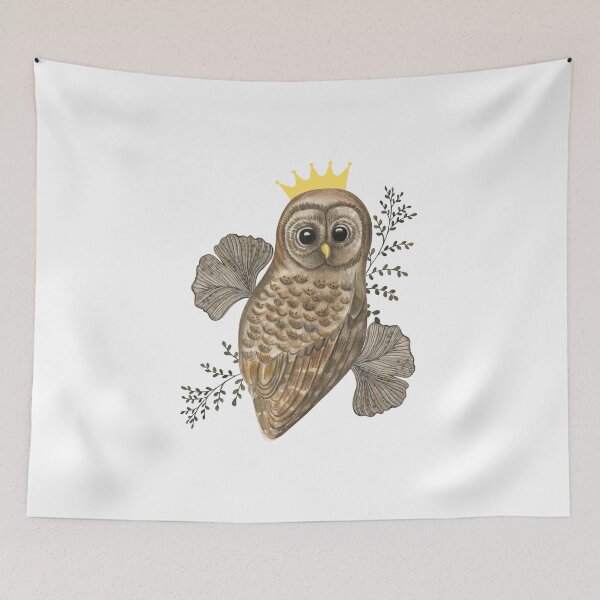 Item preview, Baby barred owl prince designed and sold by FlacoTheOwl.