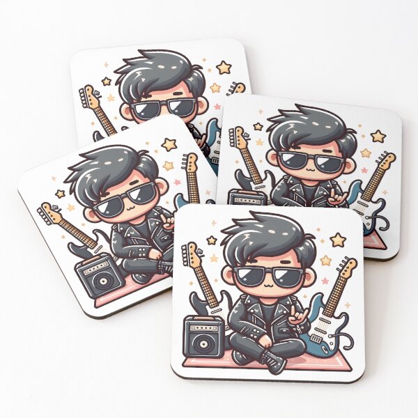 Item preview, Kawaii Rockstar: Leather Jacket And Sunglasses designed and sold by CanvasCutie.