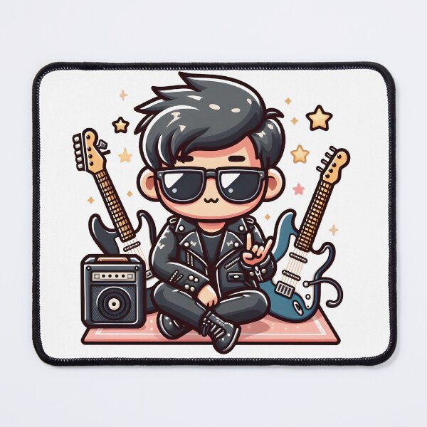 Item preview, Kawaii Rockstar: Leather Jacket And Sunglasses designed and sold by CanvasCutie.