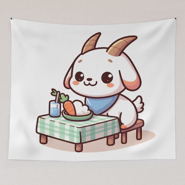 Item preview, Kawaii Goat: A Bib designed and sold by CanvasCutie.