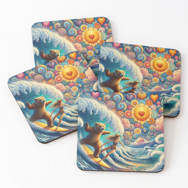 Item preview, Mandala Sky Surfer Girl With Bear designed and sold by bunnyboiler.