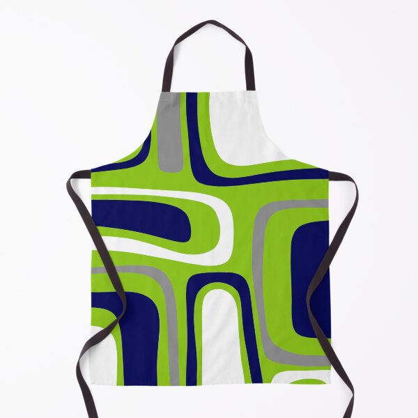 Item preview, Midcentury Modern Abstract Lime Green Palm Springs Pattern with Navy Blue, Gray, and WhitePattern in Black and Almond Cream designed and sold by kierkegaard.