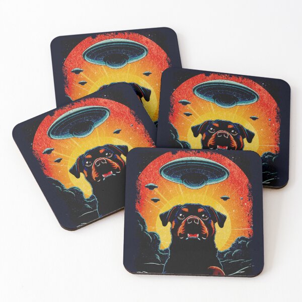 Item preview, Funny Rottweiler Puppy Surprised by a UFO, Alien Humor designed and sold by madtoyman.